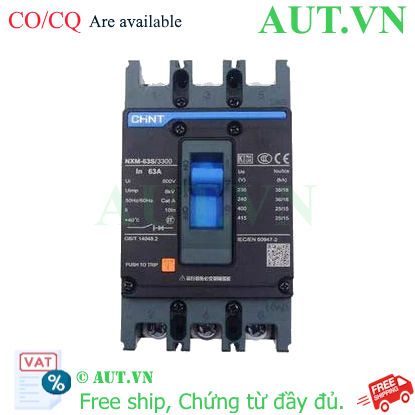 Ảnh của Aptomat 3 pha NXM-63S/3300 63A Chint - 3P, 63A, 25kA