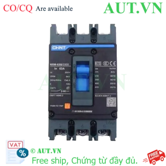 Ảnh của Aptomat 3 pha NXM-63S/3300 63A Chint - 3P, 63A, 25kA