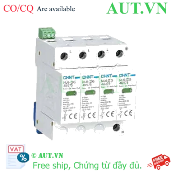 Ảnh của Chống sét lan truyền CHINT NU6-II G 40kA/275V 4P 