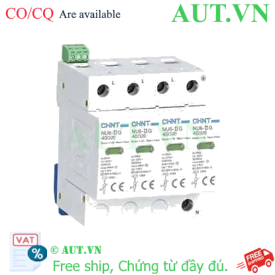 Ảnh của Chống sét lan truyền CHINT NU6-II G 40kA/320V 4P 