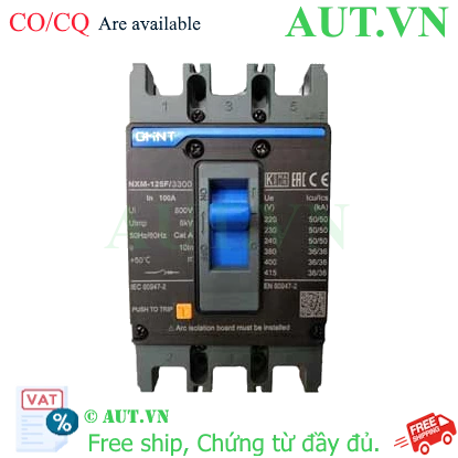 Ảnh của Aptomat 3 pha NXM-125F/3300 100A Chint - 3P, 100A, 36kA