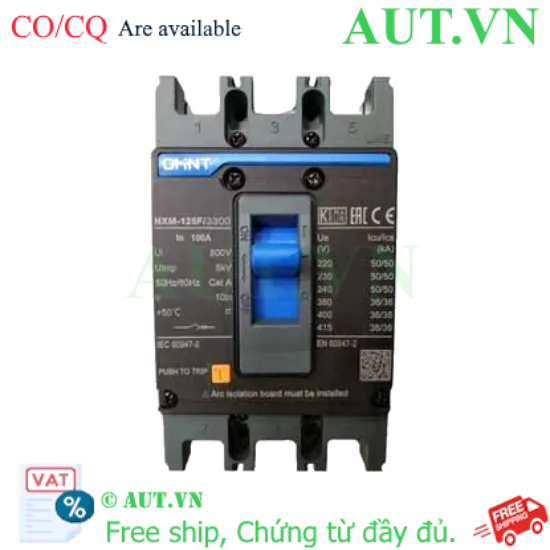Ảnh của Aptomat 3 pha NXM-125F/3300 100A Chint - 3P, 100A, 36kA