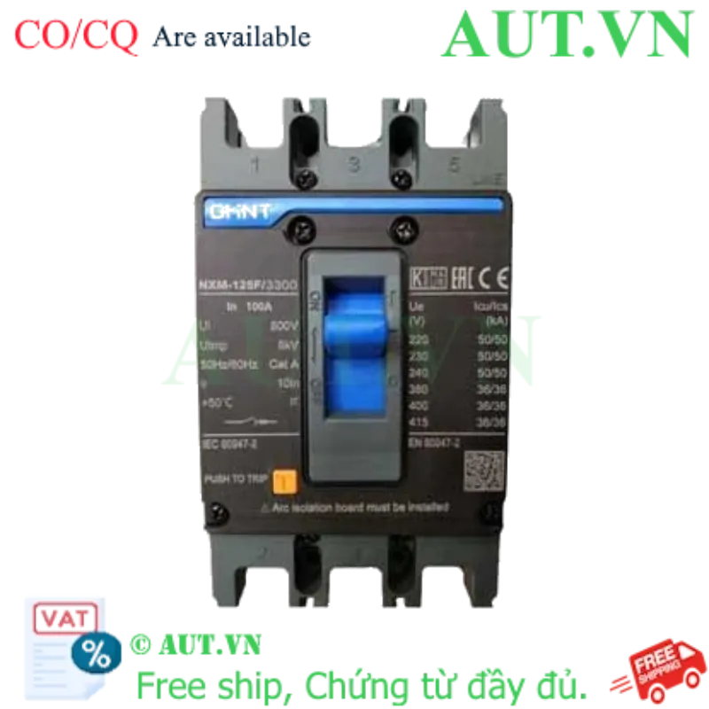 Ảnh của Aptomat 3 pha NXM-125F/3300 100A Chint - 3P, 100A, 36kA