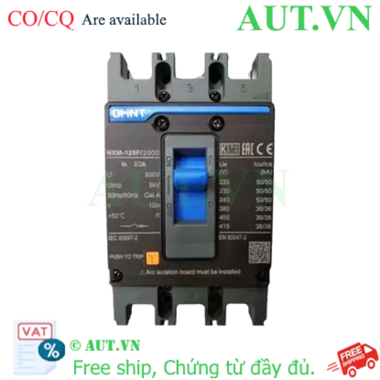 Ảnh của MCCB CHINT NXM-125F/3300 80A - 3P, 80A, 36kA, 380-415VAC