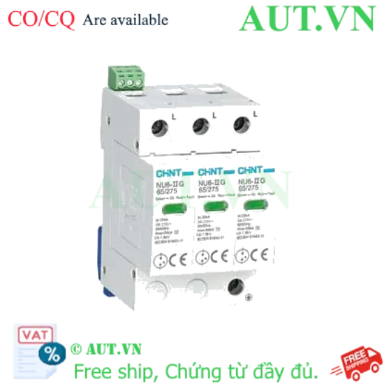 Ảnh của Chống sét lan truyền CHINT NU6-II G 65kA/275V 3P 