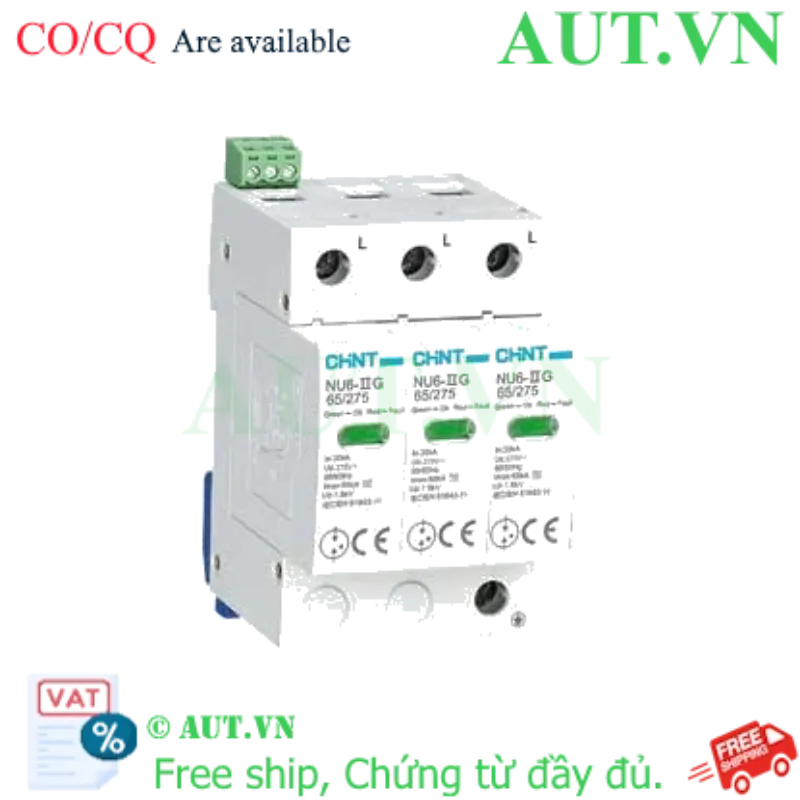 Ảnh của Chống sét lan truyền CHINT NU6-II G 65kA/275V 3P 