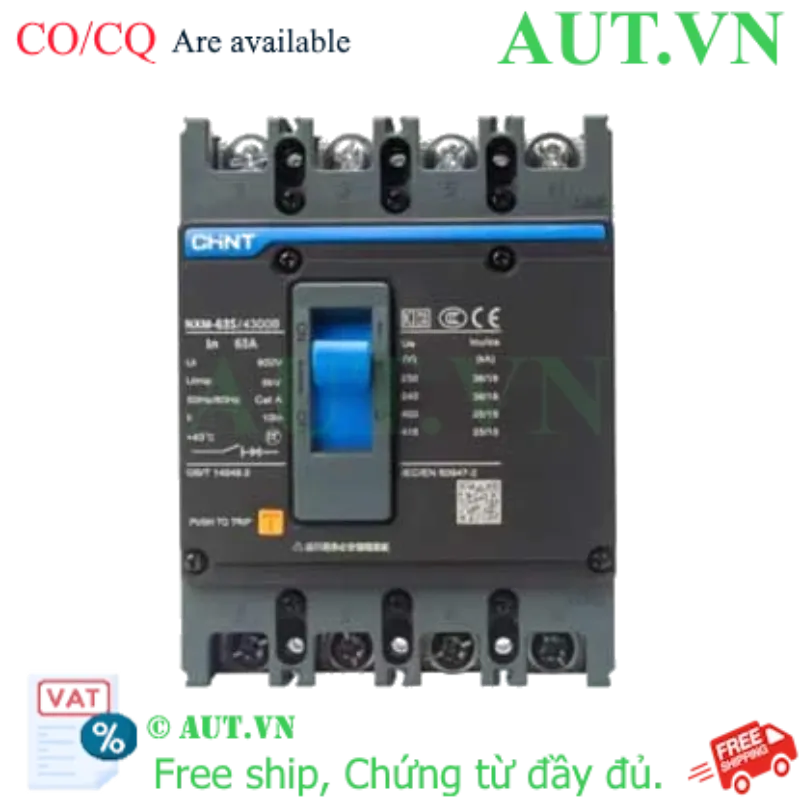 Ảnh của Áp tô mát khối CHINT NXM-63S/4300B 63A 