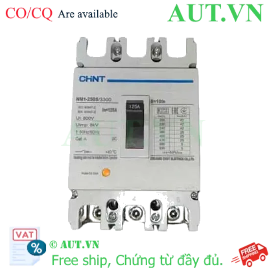 Ảnh của Áp tô mát 3 pha NM1-250S/3300 125A Chint điện áp 690VAC
