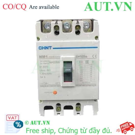 Ảnh của Aptomat 3 pha CHINT NM1-250S/3300 200A - 3P, 200A, 25kA