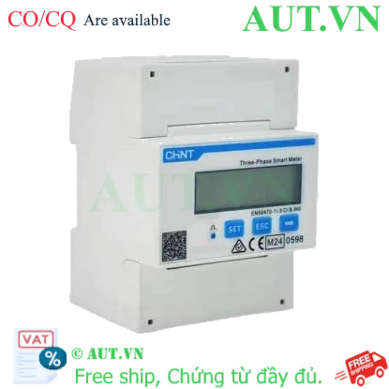 Ảnh của Đồng hồ đo công suất 3 pha CHINT DTSU666 3x230/400V1.5(6)A 4P RS485 