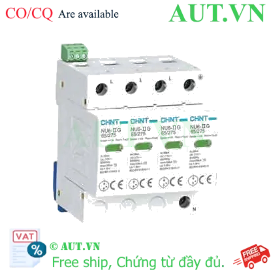 Ảnh của Chống sét lan truyền CHINT NU6-II G 65kA/275V 4P 