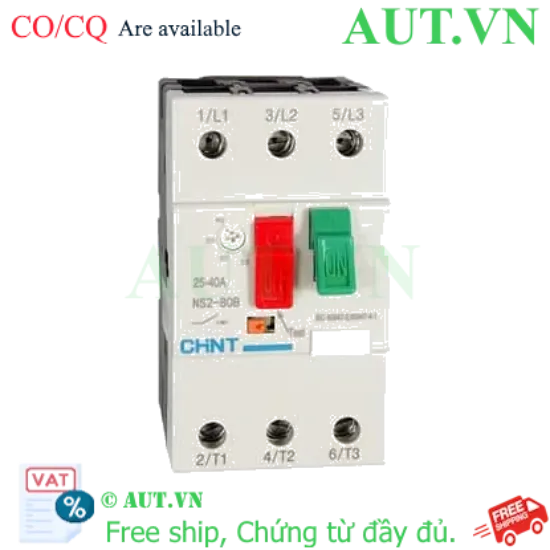 Ảnh của CB Bảo Vệ Động Cơ Chint NS2-80B (25-40A) - 3 Pha, Ngắt 50kA, Chống Quá Tải Tuyệt Đối | AUT VN
