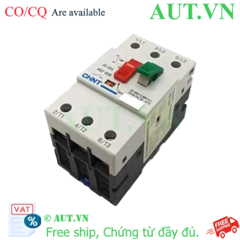 Ảnh của CB Bảo Vệ Động Cơ Chint NS2-80B (56A-80A) 3P - Cắt 50kA, Chống Quá Tải & Ngắn Mạch | AUT VN