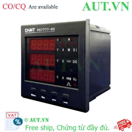 Ảnh của Đồng hồ đa năng 3 pha kỹ thuật số CHINT PD7777-8S4 220V 5A 