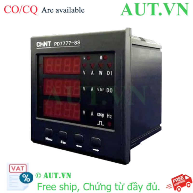 Ảnh của Đồng hồ đa năng 3 pha kỹ thuật số CHINT PD7777-8S4 220V 5A 