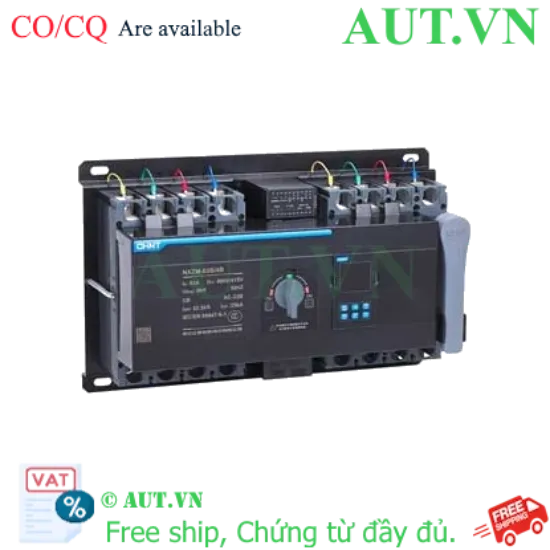 Ảnh của Bộ Chuyển Nguồn Tự Động ATS CHINT NXZM-63S/4B 63A: 4 Cực, Dòng Cắt 52.5kA, Chuyển Mạch Siêu Nhanh 2.8s