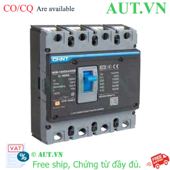 Ảnh của Át khối NXM-1600S/4300TB 1600A CHINT - 4P, 1600A, 50kA
