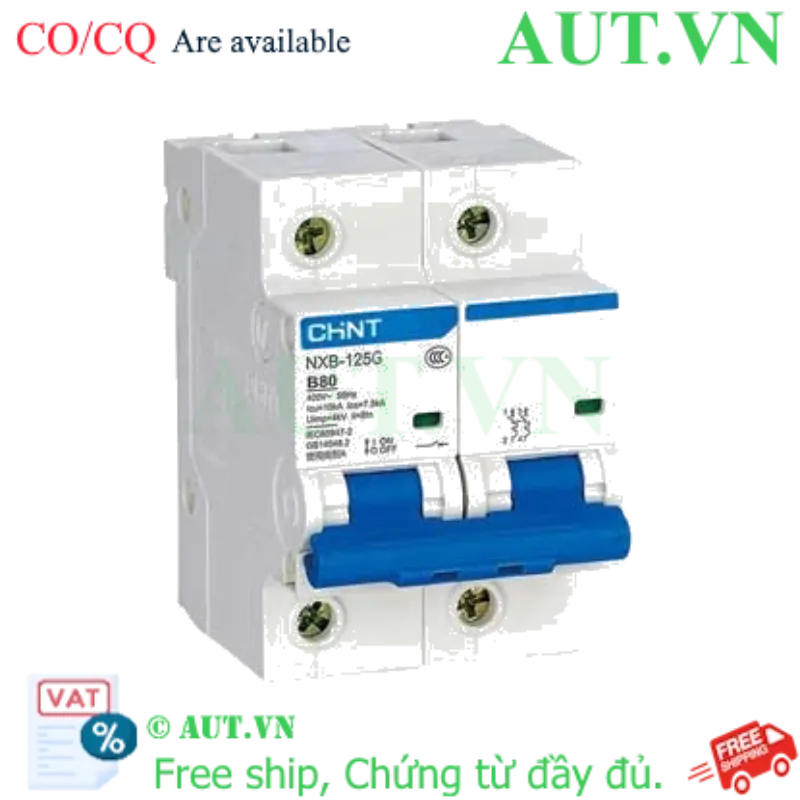 Ảnh của Áp tô mát cài CHINT NXB-125G 2P B80A 