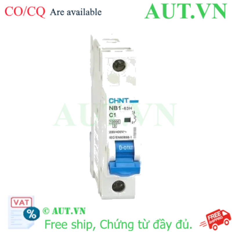 Ảnh của Áp tô mát CHINT NB1-63H 1P C1 10kA 