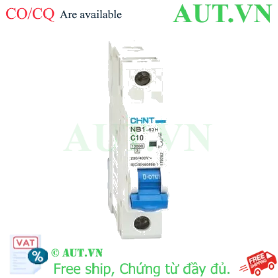 Ảnh của Áp tô mát CHINT NB1-63H 1P C10 10kA DB 