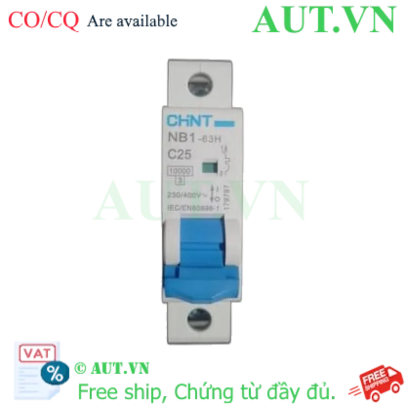Ảnh của Áp tô mát CHINT NB1-63H 1P C25 10kA 