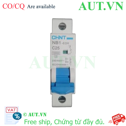 Ảnh của Áp tô mát CHINT NB1-63H 1P C25 10kA DB 