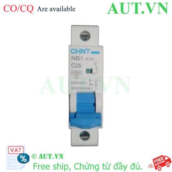 Ảnh của Áp tô mát CHINT NB1-63H 1P C25 10kA DB 