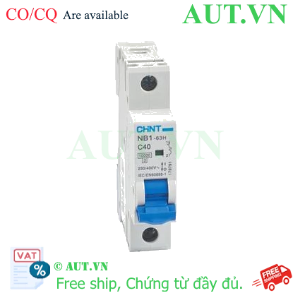 Ảnh của Áp tô mát CHINT NB1-63H 1P C40 10kA DB 