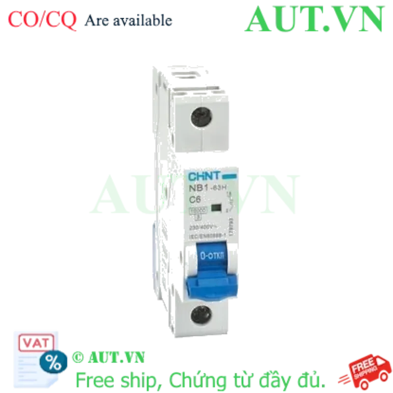Ảnh của Áp tô mát CHINT NB1-63H 1P C6 10kA 