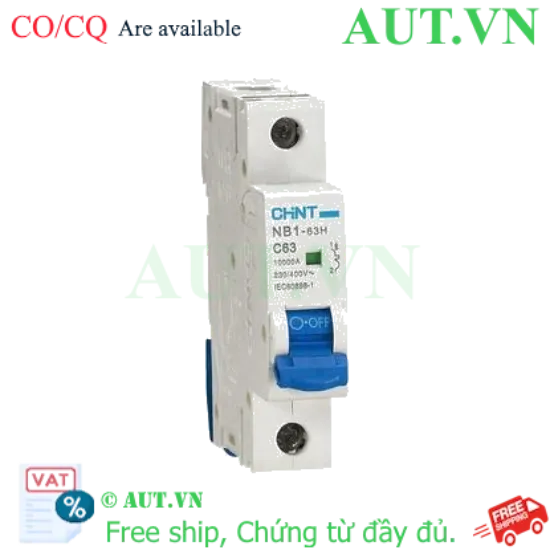 Ảnh của Áp tô mát CHINT NB1-63H 1P C63 10kA 