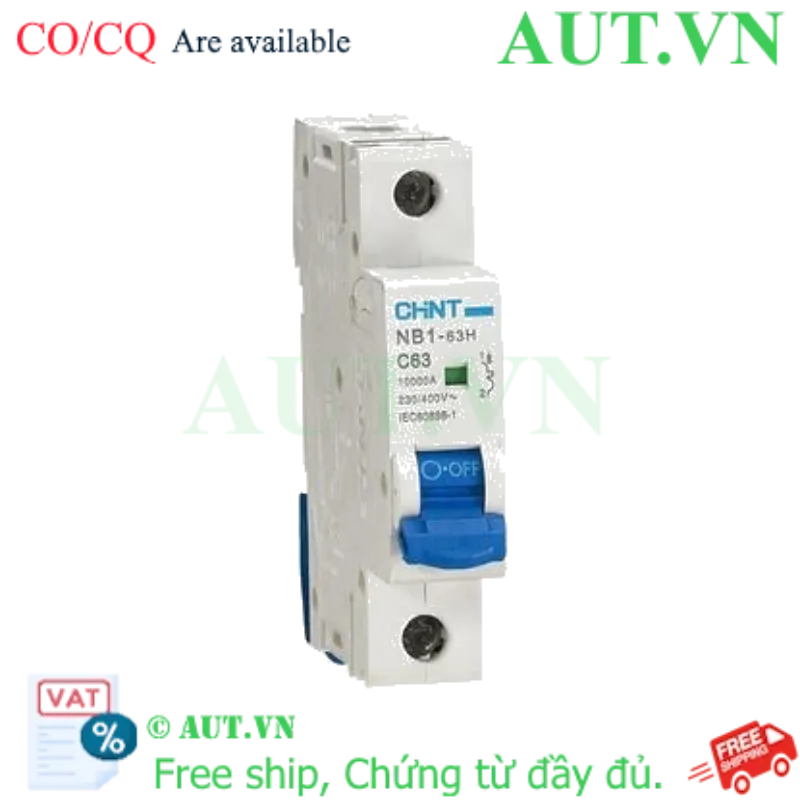 Ảnh của Áp tô mát CHINT NB1-63H 1P C63 10kA DB 