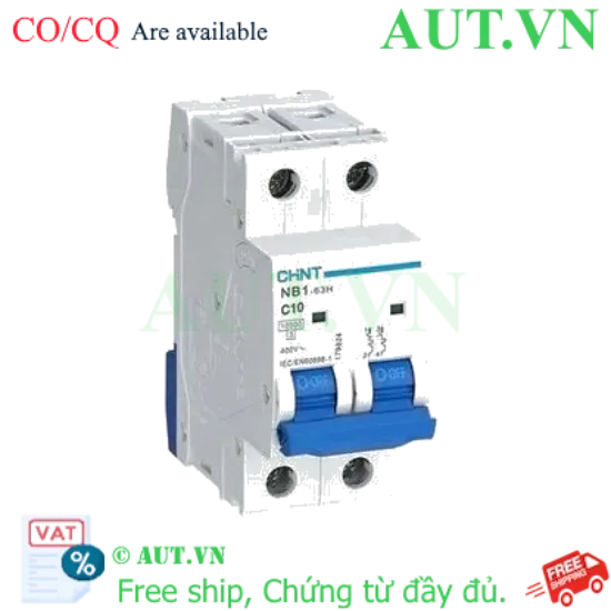 Ảnh của Áp tô mát CHINT NB1-63H 2P C10 10kA 