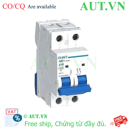Ảnh của Áp tô mát CHINT NB1-63H 2P C10 10kA DB 