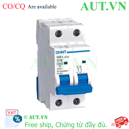 Ảnh của Áp tô mát CHINT NB1-63H 2P C16 10kA 