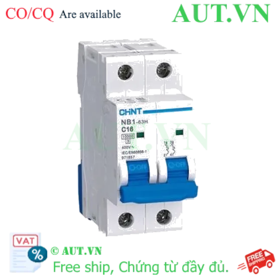 Ảnh của Áp tô mát CHINT NB1-63H 2P C16 10kA 