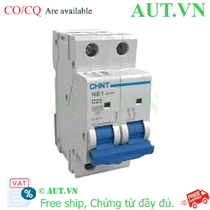 Ảnh của Áp tô mát CHINT NB1-63H 2P C20 10kA DB 