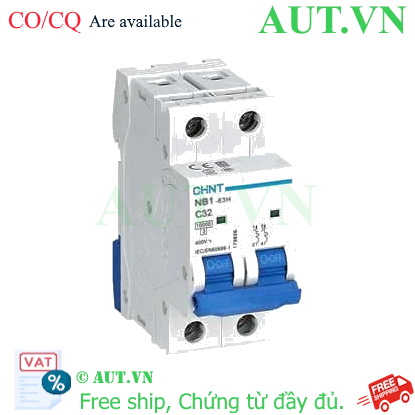 Ảnh của Áp tô mát CHINT NB1-63H 2P C32 10kA DB 
