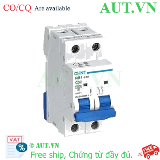Ảnh của Áp tô mát CHINT NB1-63H 2P C32 10kA DB 
