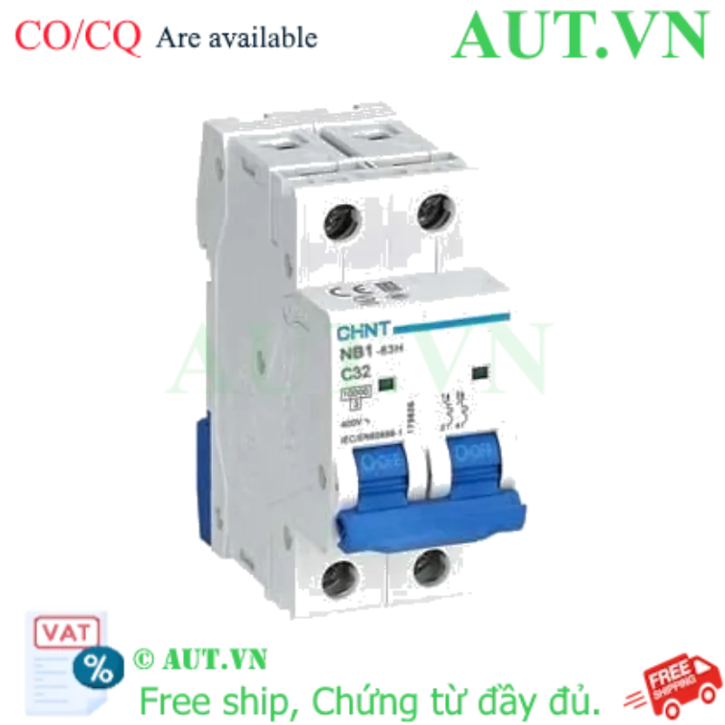 Ảnh của Áp tô mát CHINT NB1-63H 2P C32 10kA DB 