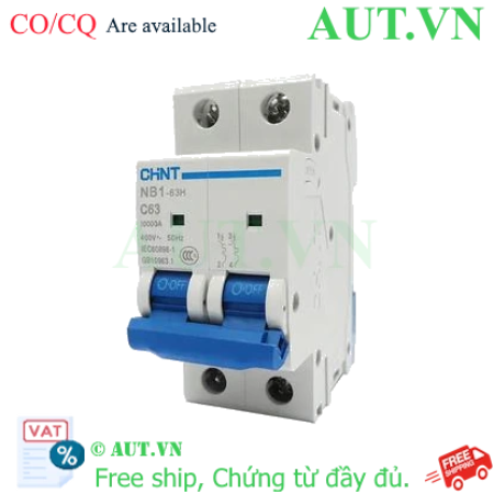 Ảnh của Áp tô mát CHINT NB1-63H 2P C63 10kA 