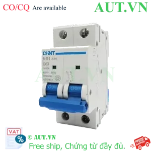 Ảnh của Áp tô mát CHINT NB1-63H 2P C63 10kA DB 