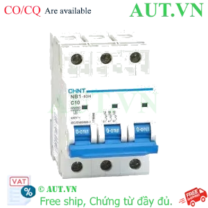 Ảnh của Áp tô mát CHINT NB1-63H 3P C10 10kA DB 