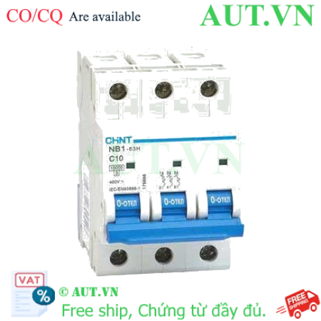 Ảnh của Áp tô mát CHINT NB1-63H 3P C10 10kA DB 