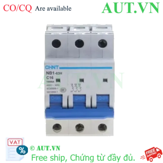 Ảnh của Áp tô mát CHINT NB1-63H 3P C16 10kA 