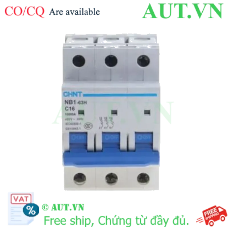 Ảnh của Áp tô mát CHINT NB1-63H 3P C16 10kA 