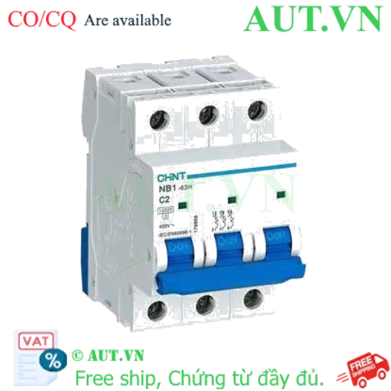 Ảnh của Áp tô mát CHINT NB1-63H 3P C2 10kA 