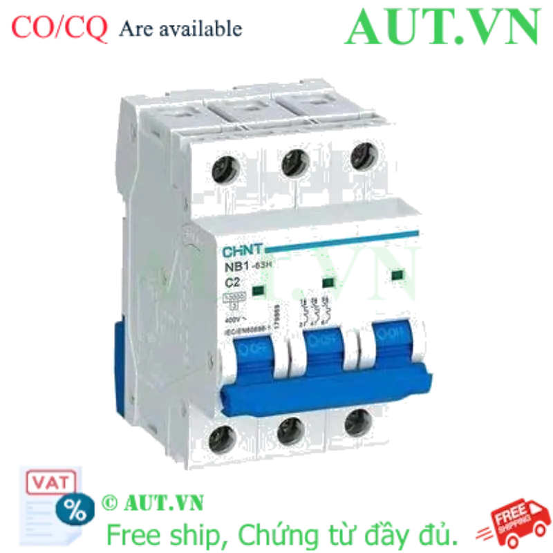 Ảnh của Áp tô mát CHINT NB1-63H 3P C2 10kA 