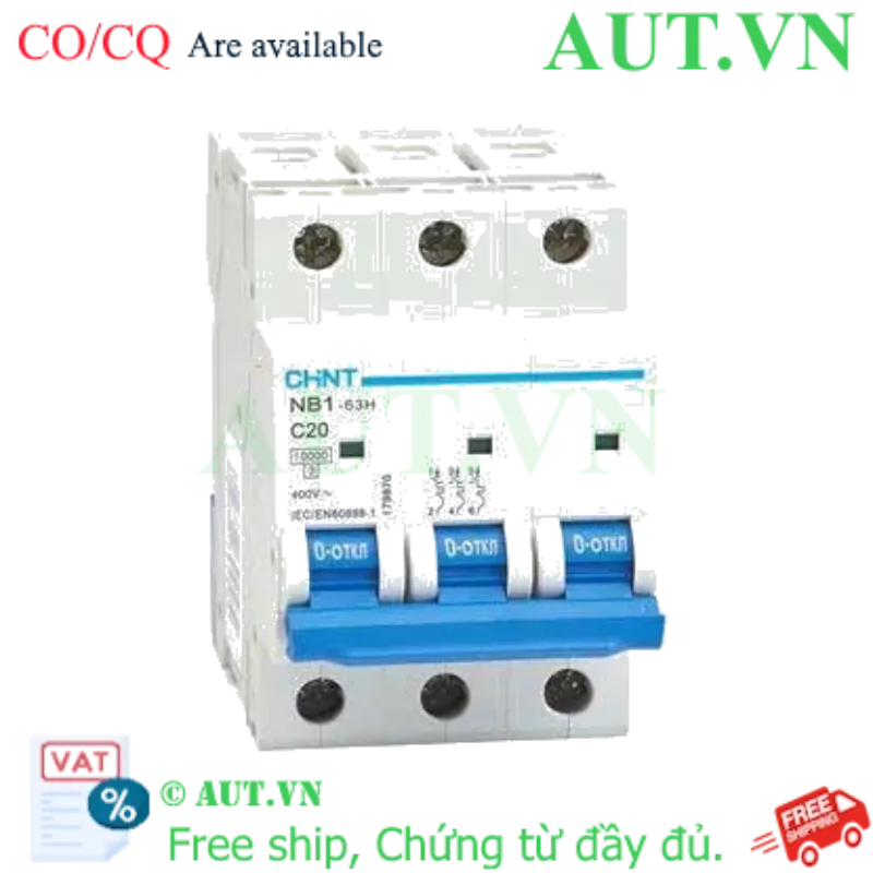 Ảnh của Áp tô mát CHINT NB1-63H 3P C20 10kA 