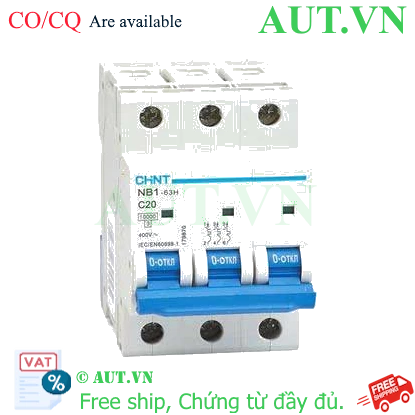 Ảnh của Áp tô mát CHINT NB1-63H 3P C20 10kA DB 
