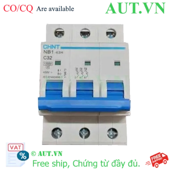 Ảnh của Áp tô mát CHINT NB1-63H 3P C32 10kA 